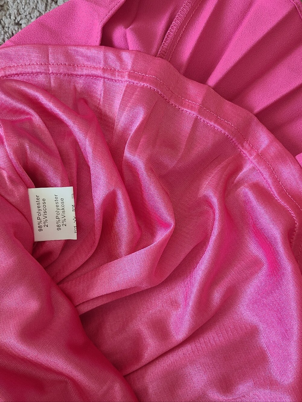 NWT Grace Karin Hot Pink Pleated Midi Skirt - Picture 6 of 7
